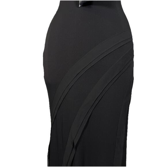 Clips Made In Italy Black Rhinestone Maxi Dress Size 40 Glam Party Formal NWOT - Picture 10 of 16